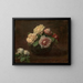 Roses in a Bowl - Henri Fantin-Latour — framed artwork on a wall