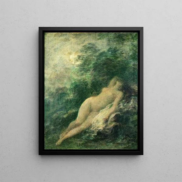 Sleep of Diana - Henri Fantin-Latour — framed artwork on a wall