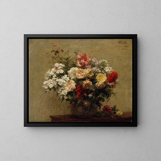 Summer Flowers - Henri Fantin-Latour — framed artwork on a wall