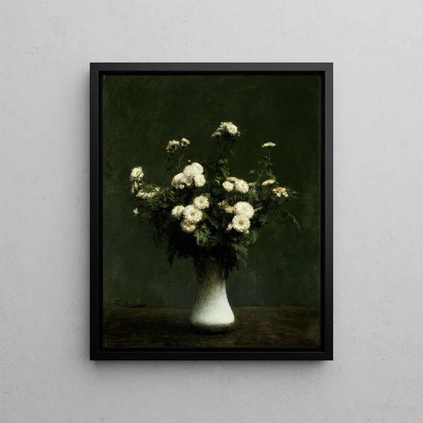 Chrysanthemum Vase - Henri Fantin-Latour — framed artwork on a wall