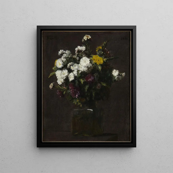 Vase de fleurs - Henri Fantin-Latour — framed artwork on a wall