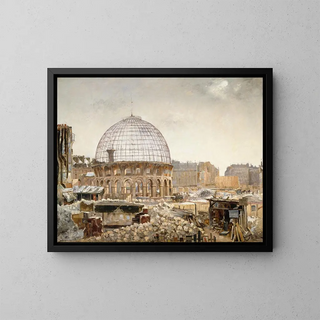 La démolition de la Halle au blé - Henri Ferdinand Bellan — framed artwork on a wall