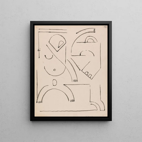 Composition of Abstract Figures - Henri Gaudier-Brzeska — framed artwork on a wall