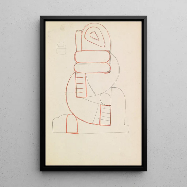 Study of abstract figure - Henri Gaudier-Brzeska — framed artwork on a wall