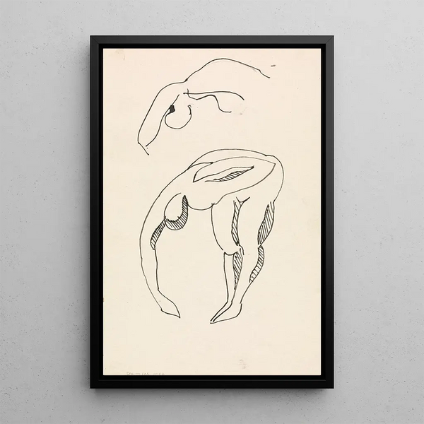 Inclined Figure - Henri Gaudier-Brzeska — framed artwork on a wall