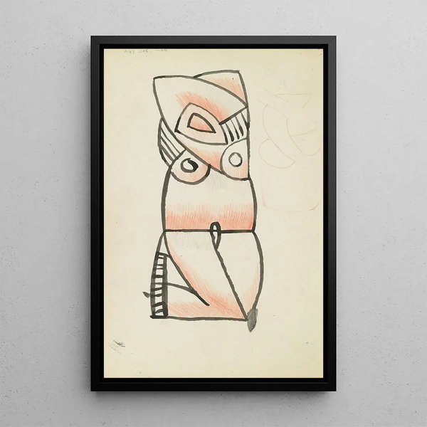 a crouching woman - Henri Gaudier-Brzeska — framed artwork on a wall