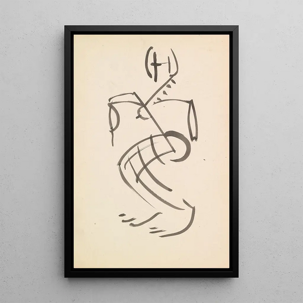 Dancing female figure - Henri Gaudier-Brzeska — framed artwork on a wall