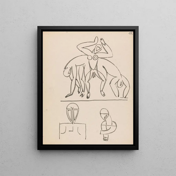 Studies in Nine Figures - Henri Gaudier-Brzeska — framed artwork on a wall