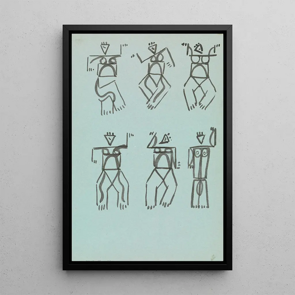 Six études de figures dansantes - Henri Gaudier-Brzeska — framed artwork on a wall