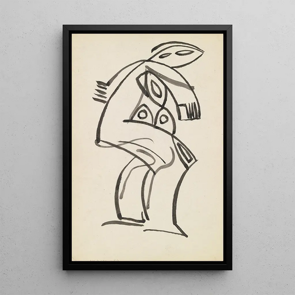 Study of a female figure - Henri Gaudier-Brzeska — framed artwork on a wall