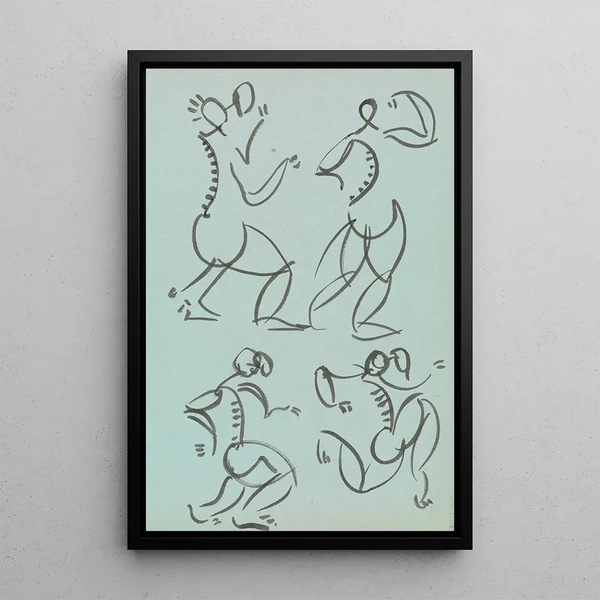 Two full-length figures - Henri Gaudier-Brzeska — framed artwork on a wall