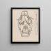 Two studies for a sculptural column - Henri Gaudier-Brzeska — framed artwork on a wall