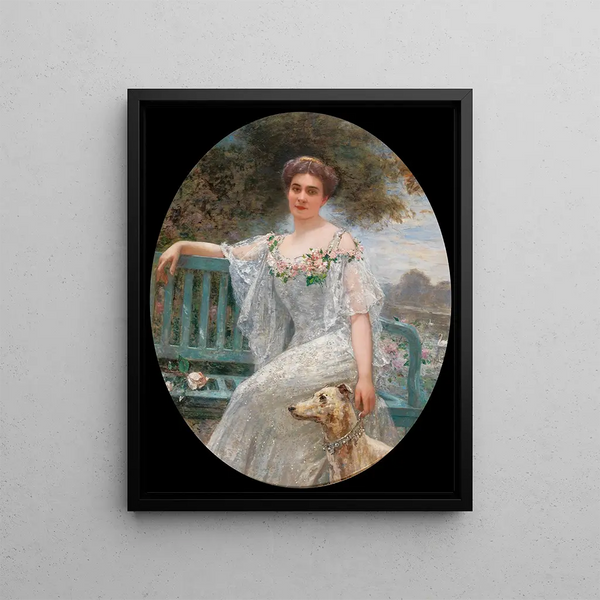 Damenportrait Painting - Henri Gervex — framed artwork on a wall