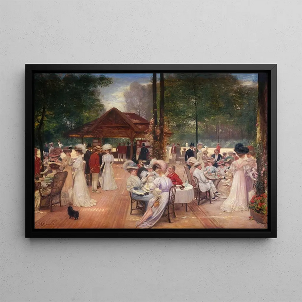 Le Cercle de l'Île de Puteaux - Henri Gervex — framed artwork on a wall