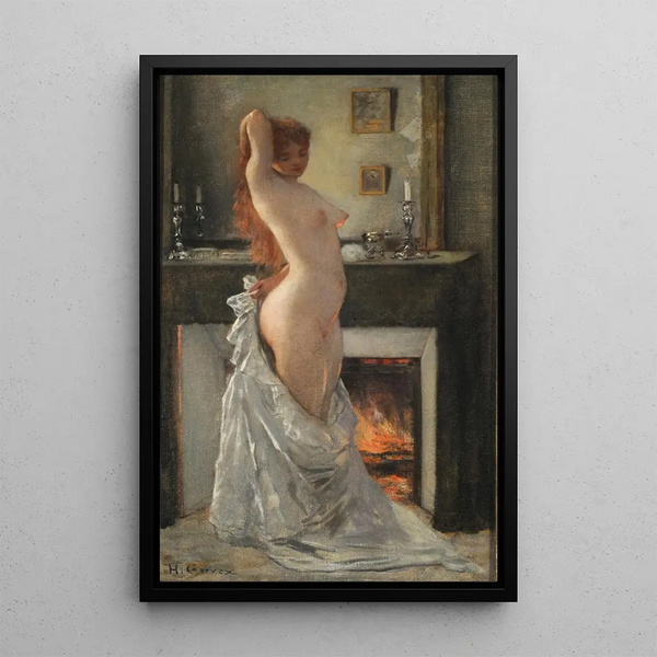 Parisina Painting at her toilette - Henri Gervex — framed artwork on a wall