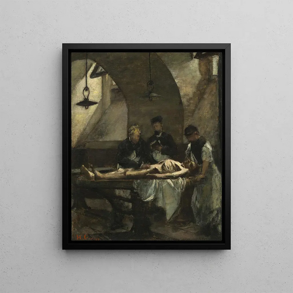 Study for the autopsy at the Hôtel-Dieu - Henri Gervex — framed artwork on a wall