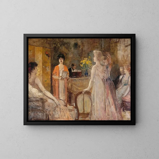 A Tuesday evening at Madeleine Lemaire's - Henri Gervex — framed artwork on a wall