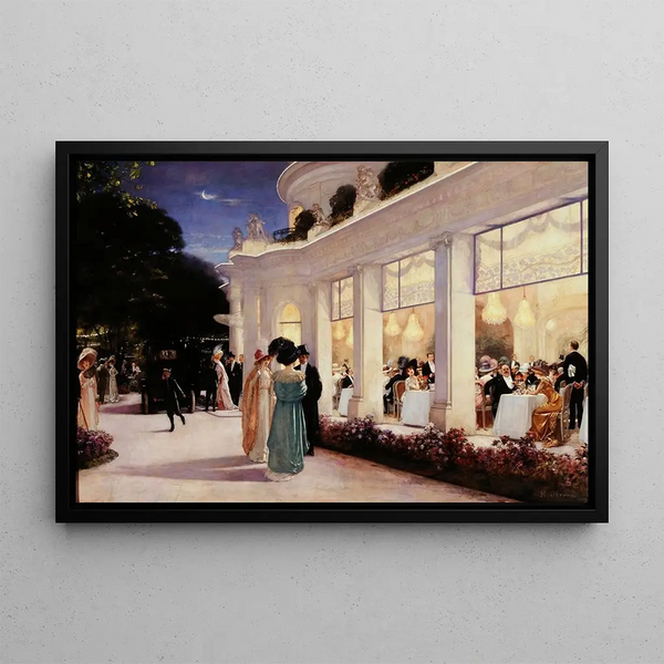 A Evening at the Pré Catelan - Henri Gervex — framed artwork on a wall