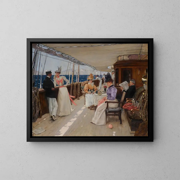 Yachting Painting in the Archipelago - Henri Gervex — framed artwork on a wall