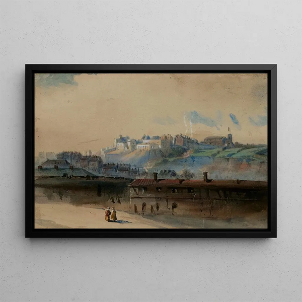 General view of the Buttes Montmartre and the Telegraph Tower - Henri Jean Baptiste Lévis — framed artwork on a wall