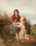 Frères et sœurs avec un nid d'oiseaux - Henri Joseph Campotosto — artwork view