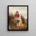 Frères et sœurs avec un nid d'oiseaux - Henri Joseph Campotosto — framed artwork on a wall