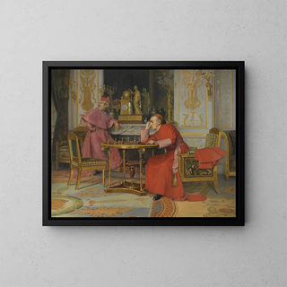 La Partie d'échecs - Henri Laissement — framed artwork on a wall