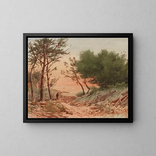Landscape Painting - Henri Laurent Mouren — framed artwork on a wall