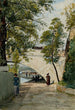 View of the Seine bank under an arch of the Royal Bridge - Henri Laurent Mouren — artwork view