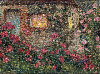 Country house among roses - Henri Le Sidaner — artwork view