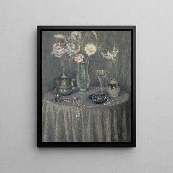 La table harmonie grise - Henri Le Sidaner — framed artwork on a wall