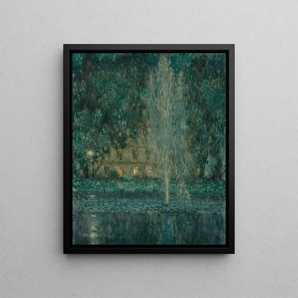 The jet d'eau at night - Henri Le Sidaner — framed artwork on a wall