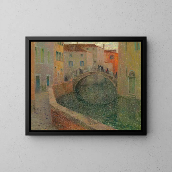 Le petit canal, soir gris, Venice - Henri Le Sidaner — framed artwork on a wall