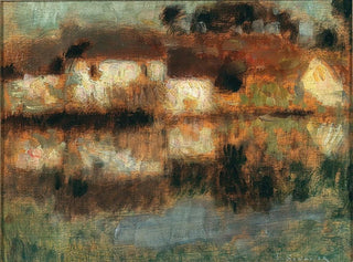 Les Maisons sur l'eau à Berneval ou le Canal au clair de lune - Henri Le Sidaner — artwork view