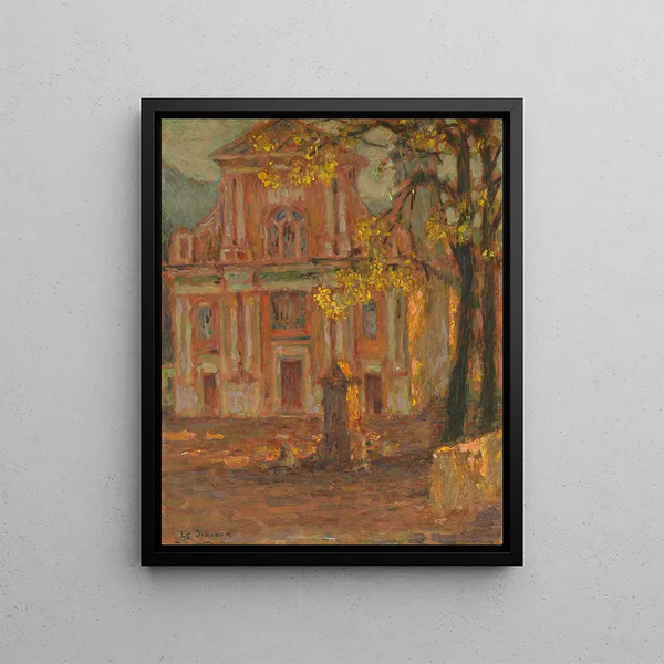 Église Dolceacqua - Henri Le Sidaner — framed artwork on a wall