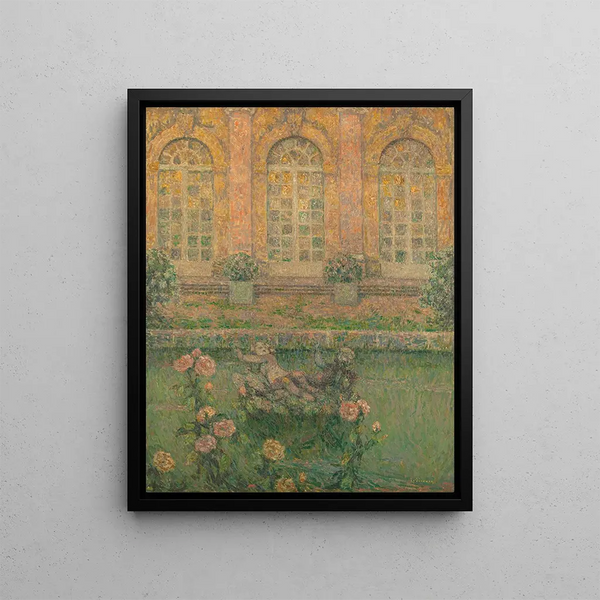 Roses of Trianon - Henri Le Sidaner — framed artwork on a wall