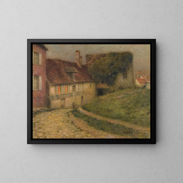 Old houses - Henri Le Sidaner — framed artwork on a wall