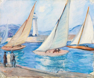 Departure of Regattas in the South, Saint-Tropez - Henri Lebasque — artwork view