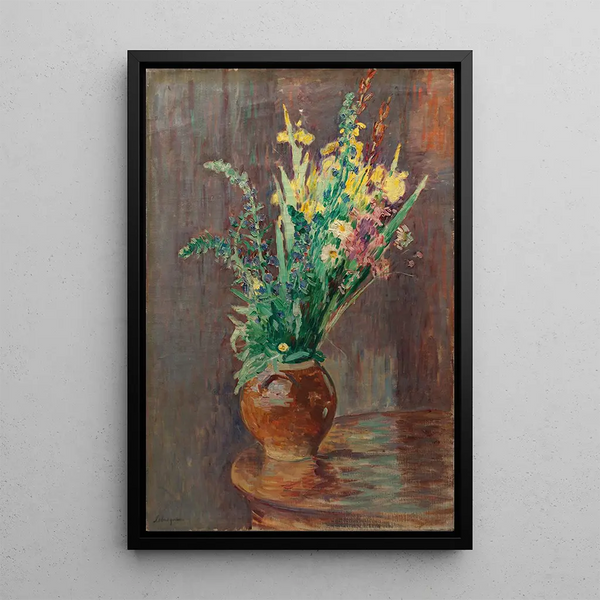 Gerbe de fleurs dans un pot - Henri Lebasque — framed artwork on a wall