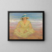 Young girl sitting on the beach - Henri Lebasque — framed artwork on a wall