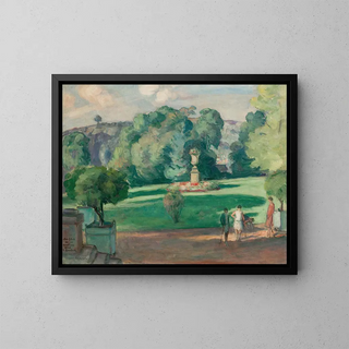 Cricket players in a park - Henri Lebasque — framed artwork on a wall