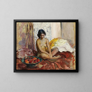 L'Égyptienne au plateau de fruits - Henri Lebasque — framed artwork on a wall