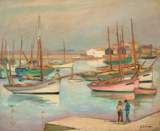 Houses on the port of Île d'Yeu - Henri Lebasque — artwork view