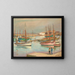Houses on the port of Île d'Yeu - Henri Lebasque — framed artwork on a wall