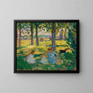 Montvrain, the countryside scene - Henri Lebasque — framed artwork on a wall