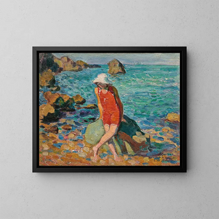 Nono by the sea - Henri Lebasque — framed artwork on a wall