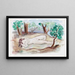 Nude reclining in a landscape, Saint-Tropez - Henri Lebasque — framed artwork on a wall