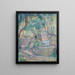 Saint - Tropez painting, two young girls at the fountain - Henri Lebasque — framed artwork on a wall
