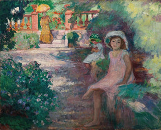 Under the mimosas, the girls - Henri Lebasque — artwork view