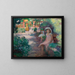 Under the mimosas, the girls - Henri Lebasque — framed artwork on a wall